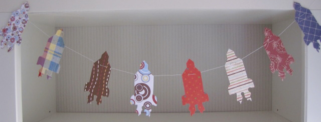 rocket paper garland space theme party
