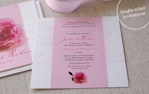 single sided invitations