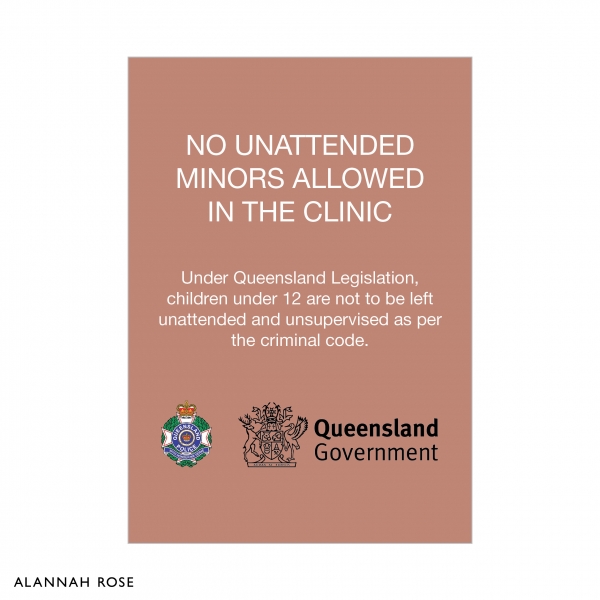 Product Image_A4 Counter Top Sign_No Unattended Minors