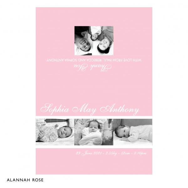 Product Image of a custom Baby Thank You card