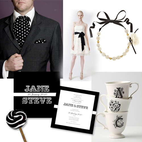 black and white wedding invitations