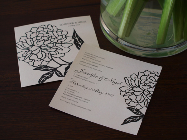 botanica belle wedding invitation