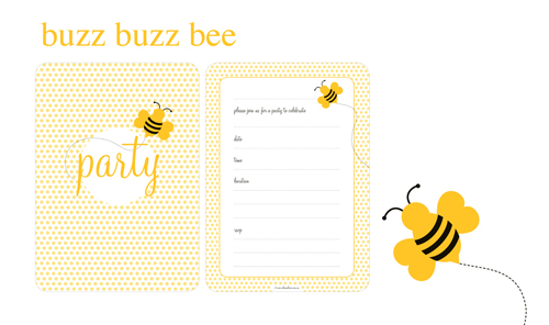 bee party invitations buzz buzz bee
