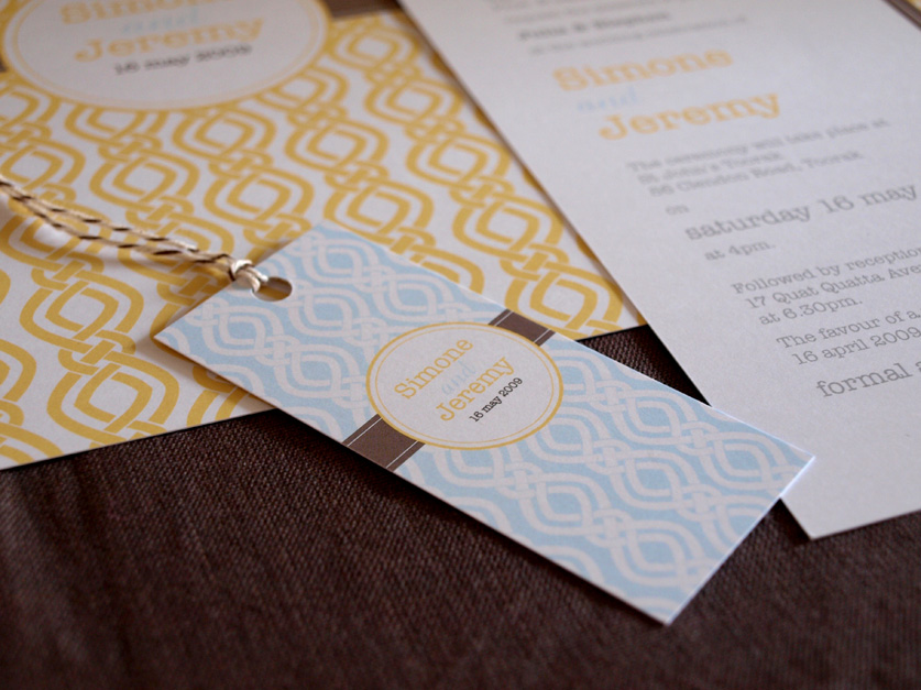 modern retro yellow wedding invitations bon bon tagsg