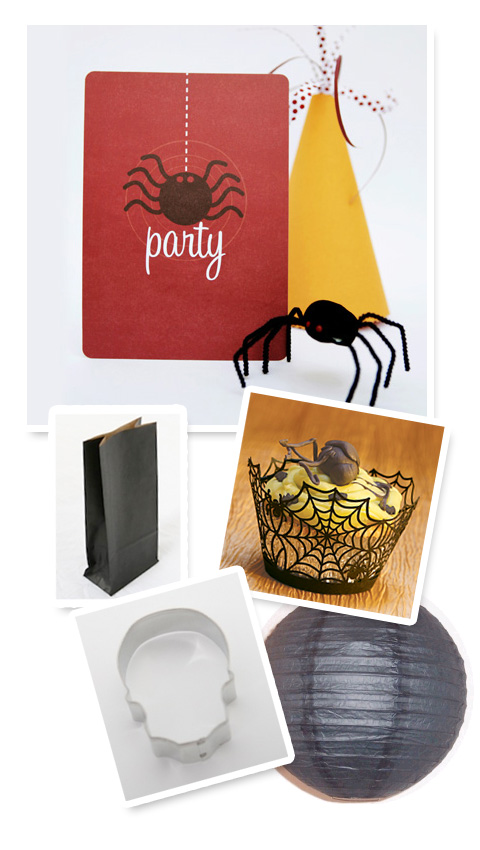 spooky spider party invitations