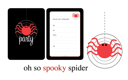 spooky spider party invitations 