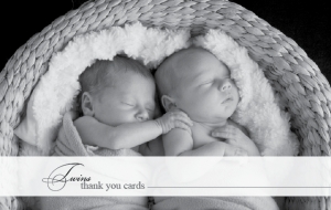 Twins Thank You Cards
